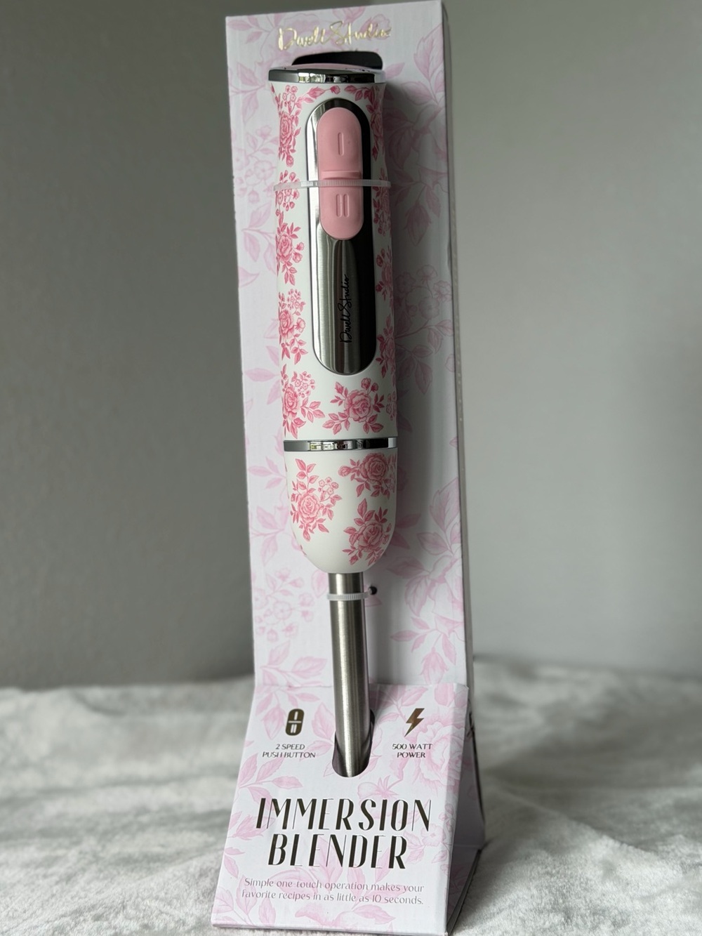 Dwell Studio pink rose floral girly cottage core decor submersion blender NEW